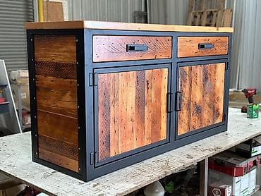 mətbəx skafi: Sənaye üslubunda taxta-metaldan hazırlanmış şkaf/konsol - Korpus — 1