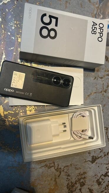 mingecevir telefon: Oppo A58 4G, 128 GB, rəng - Qara, Sənədlərlə — 1