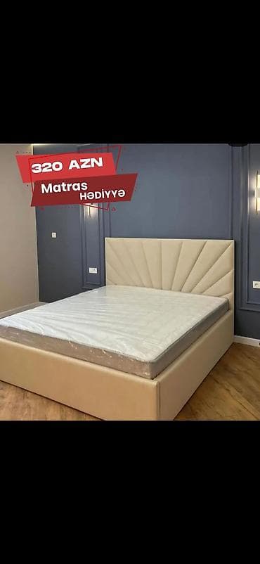 dösek: Mebel dəsti: Yumşaq başlıqlı müasir çarpayılar - Model: Parça ilə — 2