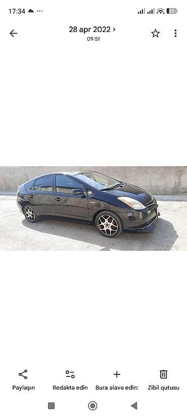 prius pompa: Toyota Prius üçün yüngül lehimli disk və təkər komplekti. Şəkillərdə — 3