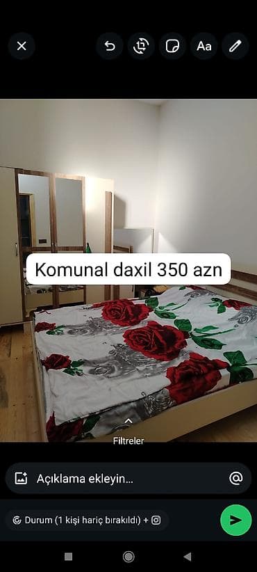 1 gunluk evler: 60 kv. m, 2 otaqlı, Kombi, Qaz, İşıq — 1