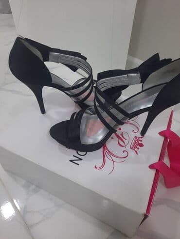 босоножки новые 36 размер: Размер: 37, цвет - Черный, Б/у — 3