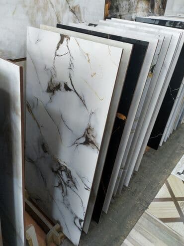 heyet ucun metlax: Mərmər naxışlı keramik plitələr müxtəlif interyerlər üçün uyğundur — 1