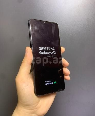 honor pad x8b: Samsung Galaxy A12, 32 GB, rəng - Qara, Barmaq izi — 1