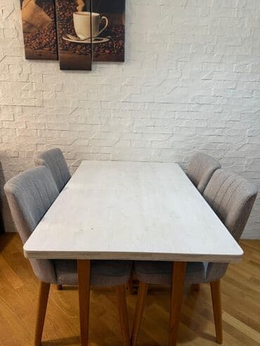 раскладной стол на кухню: Для кухни, Нераскладной, Прямоугольный стол, 4 стула — 3