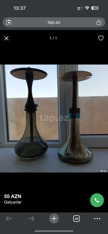 Məhsul: Qəlyanlar (2 ədəd) - Şüşə kolbalar: geniş dibli, dayanıqlı