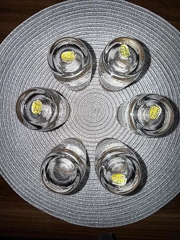 yaq qabi: Stəkanlar, rəng - Qızılı, Şüşə, 6 ədədli dəst, Çexiya — 1