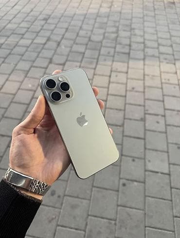 IPhone 15 Pro Max, Natural Titanium, Barmaq izi, Simsiz şarj, Face ID
