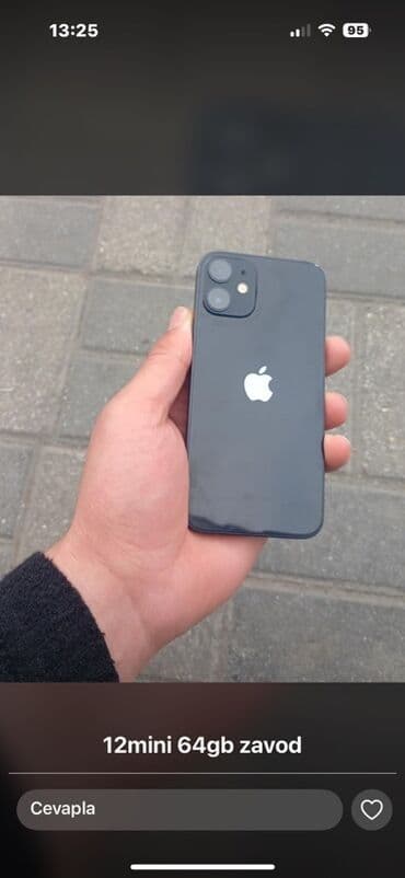 IPhone 12 mini, 64 GB, Qara, Face ID