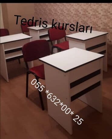 барные столы и стулья: Kurs üsün stol stul desti, Tədris kursları üçün stol stul desti — 13