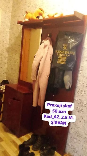 şkaf ucuz: Dəhliz üçün proxoji şkaf (ayaqqabılıq və asılqanlı). - Material — 1