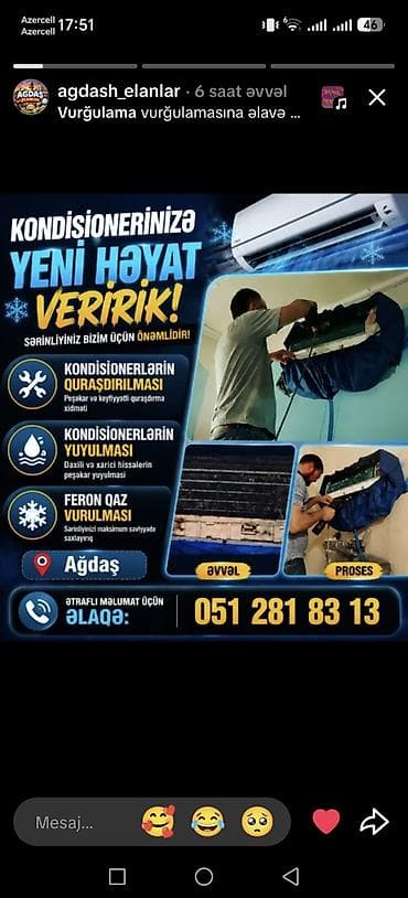 Kondisionerlərin peşəkar yuyulması və qaz vurulması — 2