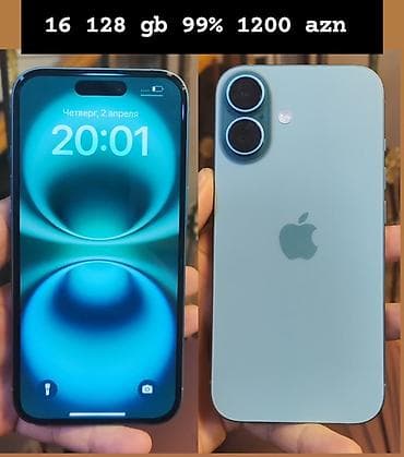 iphine: IPhone 16, 128 GB, Mavi, Face ID — 1