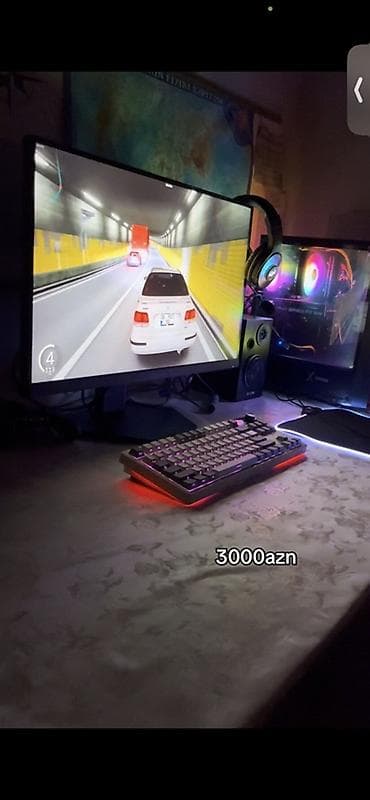 Oyun kompüteri komplekti - Sistem bloku: şəffaf pəncərəli korpus, RGB