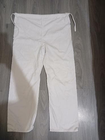 taekvondo: Ağ rəngli cudo sənətləri şalvarı - Material: 100% pambıq (etiketdə — 1