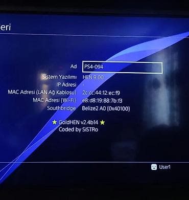 sony playstation: PlayStation 4 Slim 1 Tb– proşivkalı (GoldHEN), Sistem proqramı: HEN — 2