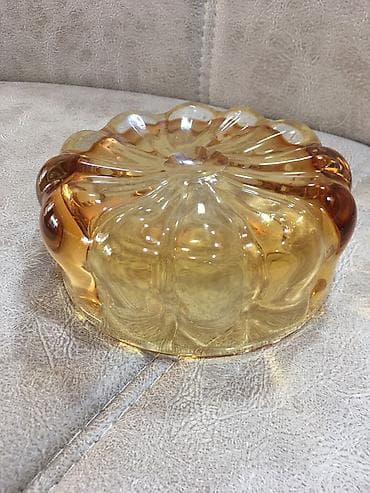 aksesuar qabi: Konfet və ya meyvə qabı. Rəngli şüşə, 60-70-ci illər, ideal — 2