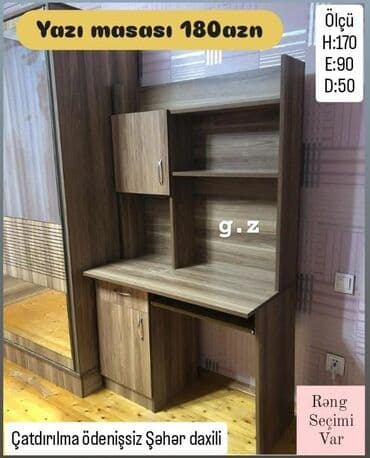 yazı masaları ikinci əl: Düz masa, Stulsuz, Polkalı, Siyirməli, Teksturalı laminat — 1