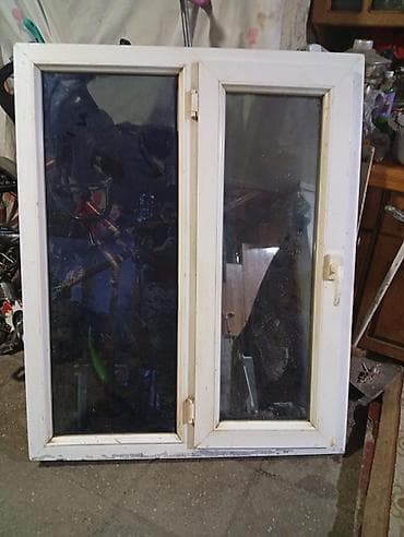 Məhəccərlər: Ağ rəngli plastik (PVC) ikiqat şüşəli pəncərə çərçivəsi hundurluk — 1