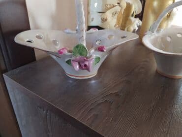 qablar cehizlik: İki ədəd dekorativ porselen səbət - Material: parlaq porselen - Rəng — 4