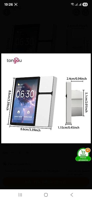 koridor aboylari: Ağıllı Wi‑Fi toxunma açarı – 3 və 4 xəttli variantlar Məhsul təsviri — 4