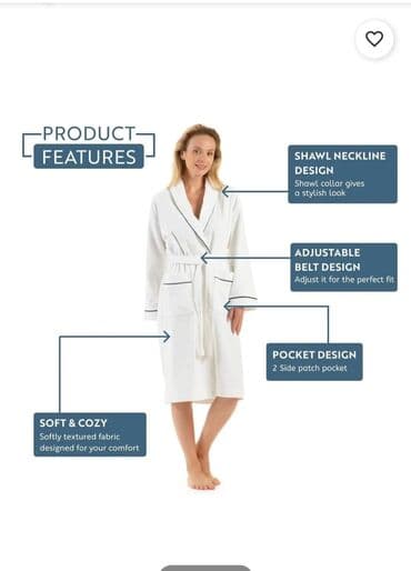 женский пляжный халат: Məhsul: Yumşaq və rahat qadın xalatı Xüsusiyyətlər: - Şal yaxalı — 1