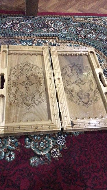 nərd taxta satışı: Taxta oyma nərd dəsti - Material: tam ağac (əl işi oyma naxışlı) — 2