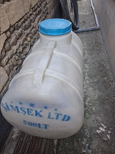kombi boruları: Şimşek LTD 500 LT plastik su çəni - Həcm: 500 litr (üstündə qeyd — 1