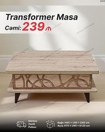 Jurnal masası, Transformer, Laminat, Dördbucaq masa