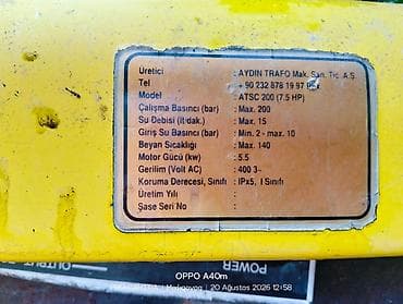 19 litr su: Aydın Trafo ATSC 200 yüksək təzyiqli yuma aparatı və köpük/göbələk — 4