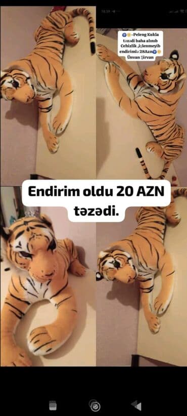 Daewoo: Məhsul: Pələng kukla (yumşaq oyuncaq) - Realistik pələng dizaynı — 1