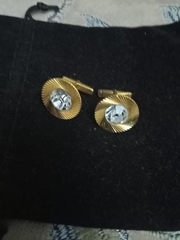 Qızılı rəngdə manjet düymələri (cüt) - Formal köynəklər üçün klassik