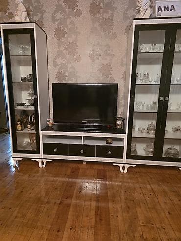 bag ucun stol stul: Qonaq otağı mebel dəsti - Rəng: qara-ağ, gümüş naxışlı dekor — 4