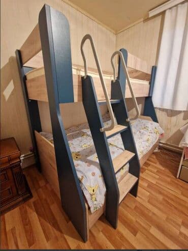 bu mebellər: Oğlan və qız üçün, Çarpayı, Matras ilə, Siyirməsiz, Laminat — 2