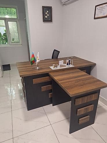 Ofis mebeli dəsti - L formalı iş masasından ibarət dəst: geniş əsas