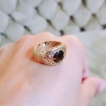 qızıl üzüklər qiymətləri 2022: Toy, Üzük, Sarı qızıl, 585 Əyar, Sapfir — 5