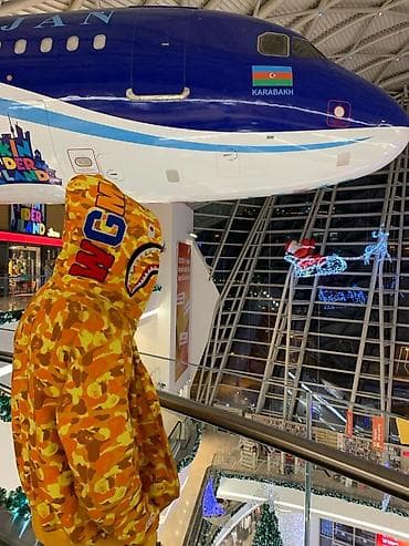 Толстовки: BAPE Shark Hoodie – narıncı kamuflyaj TAM ORGİNALDİ 150 AZN ALINIB — 2