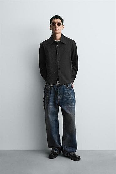 Kurtkalar: Köynək, Zara, XL, rəng - Qara — 2