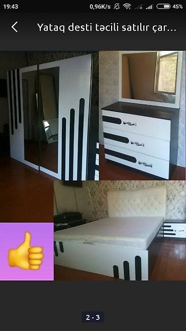 İkinəfərlik çarpayı, Dolab, Termo, 2 tumba, İşlənmiş