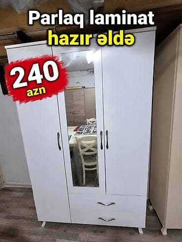 Новый, 3 двери, С зеркалом, Распашной, Прямой шкаф — 2