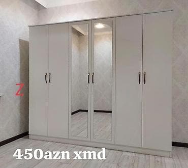 Yeni, 6 qapı, Güzgülü, Boz, Açılan, Düz dolab