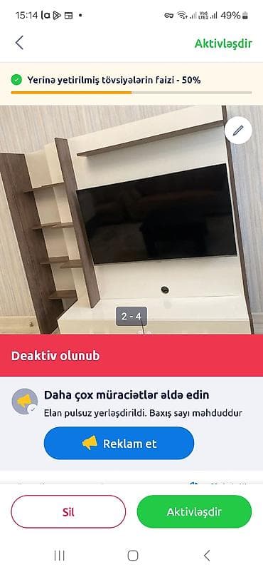 divar refleri: TV üçün divar modulu və media paneli - Material: laminat/MDF əsaslı — 2