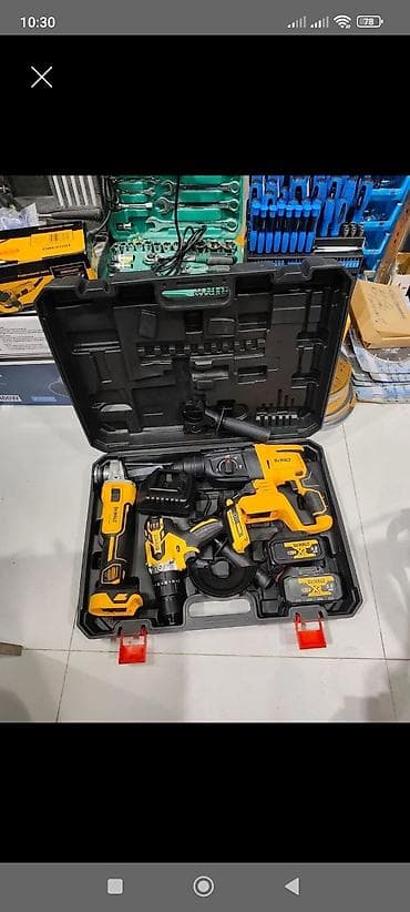 Dewalt çoxfunksiyalı akkumulyatorlu alət dəsti – sərt plastik daşıma