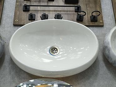 Oval üstəqoyma hamam otağı lavabosu - Material: yüksək keyfiyyətli