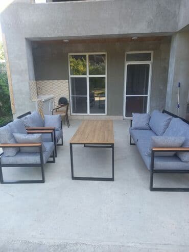 paduqa satisi: Yeni, Kvadrat masa, 4 stul, Açılmayan, Skameykalar ilə, Metal, Azərbaycan — 1