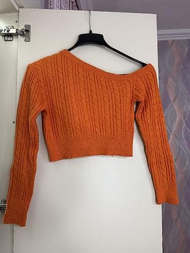 Личные вещи: Narıncı rəngli qadın sviteri - Model: bir çiyin açıq, asimmetrik — 1