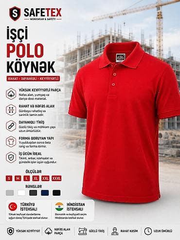 iş formasi: SAFETEX İşçi Polo Köynək Xüsusiyyətlər: - Yüksək keyfiyyətli parça — 7