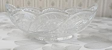 2 el divan: Şüşə meyvə/qənnadı qabı - Material: şəffaf qalın şüşə (kristal — 2