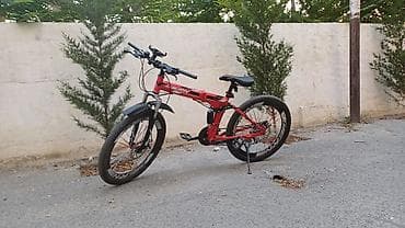 Giern qatlanan dağ velosipedi - Rəng: qırmızı/qarışıq qara detallarla — 3
