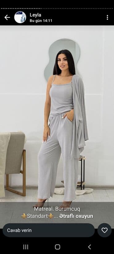 дождевик купить в баку: Qadın geyimləri – Yeni kolleksiya - 2-li dəst: ağ rəngdə şalvar + — 26